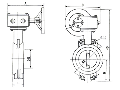 中線對(dui)夾式蝶(die)閥結構(gòu)示意圖(tu)